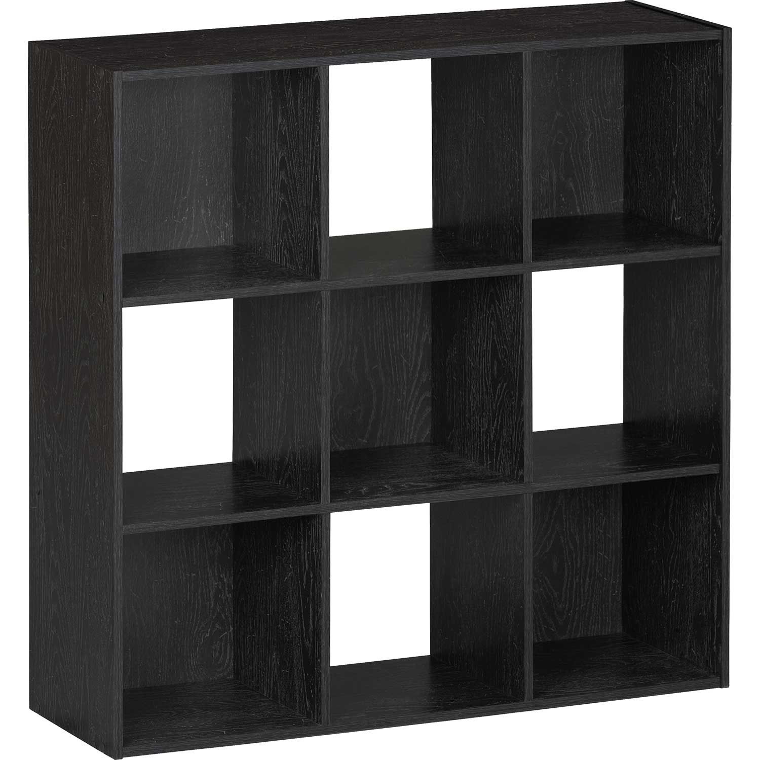Systembuild Black Nine Cube Storage Bookshelf 7642b Ameriwood