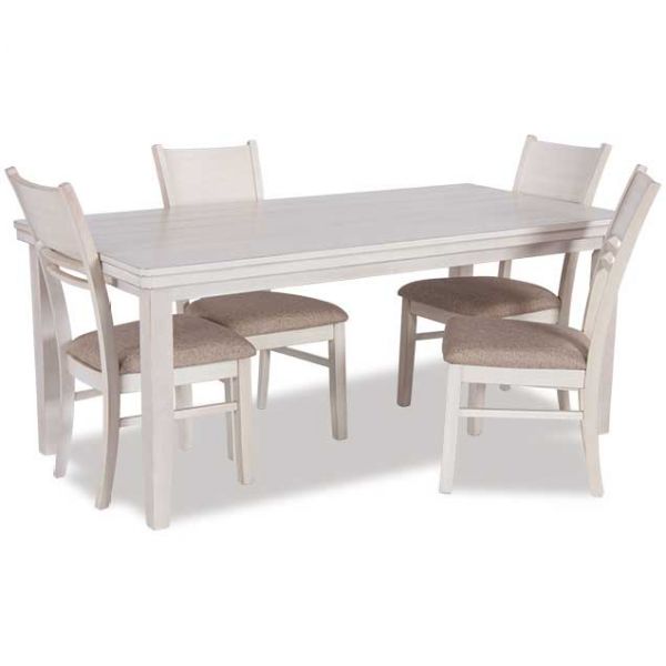 White Rectangular Dining Table and Chairs