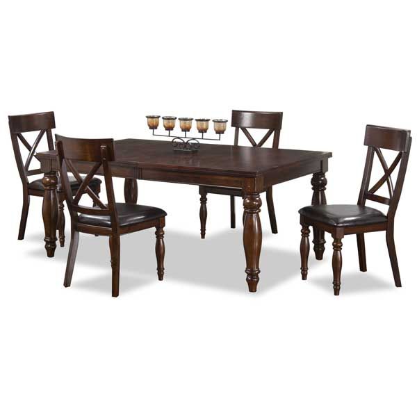Brown Rectangular Dining Table and Chairs