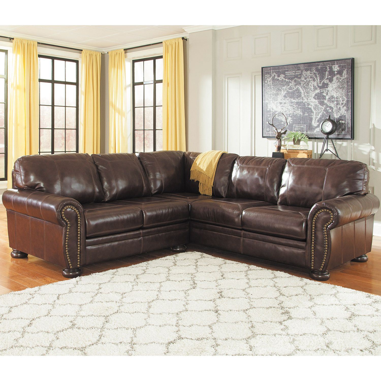 0046957 2pc Raf Sofa Leather Sectional 