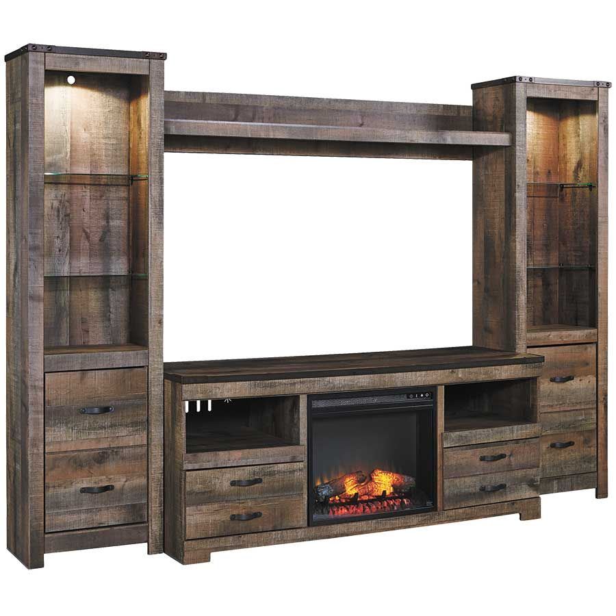 Trinell Entertainment Wall with Fireplace Console W446 ...