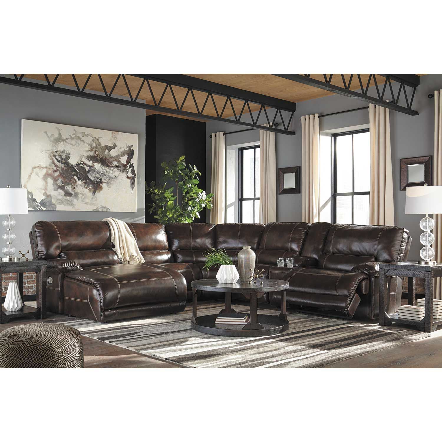 Killamey 6 Piece Power Reclining Sectional with LAF Chaise ...