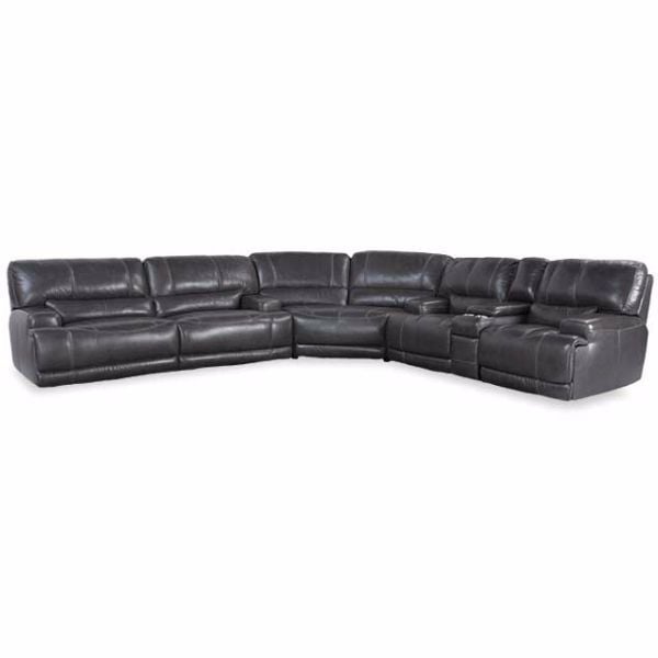 Gear Charcoal 3 Piece Leather Power, Charcoal Leather Sectional Sofa