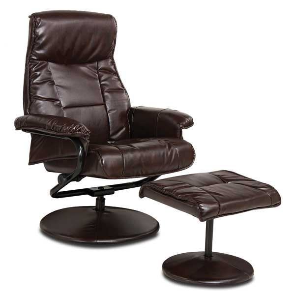 2 Piece Brown Bonded Leather Recliner, Bonded Leather Recliner Chair