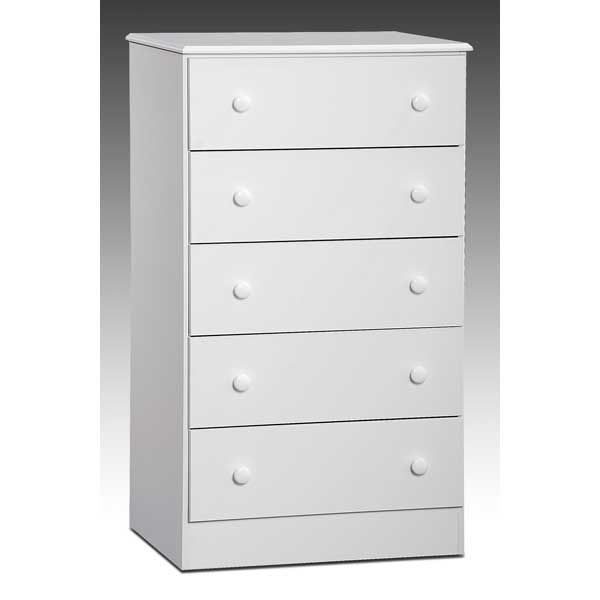 White 5 Drawer Chest Z 193 05 Kith Furniture 193 05 Afw Com