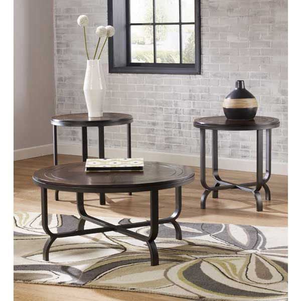 Ferlin 3 Pack Table Set T238 13, Ashley Furniture Round Coffee Table Set