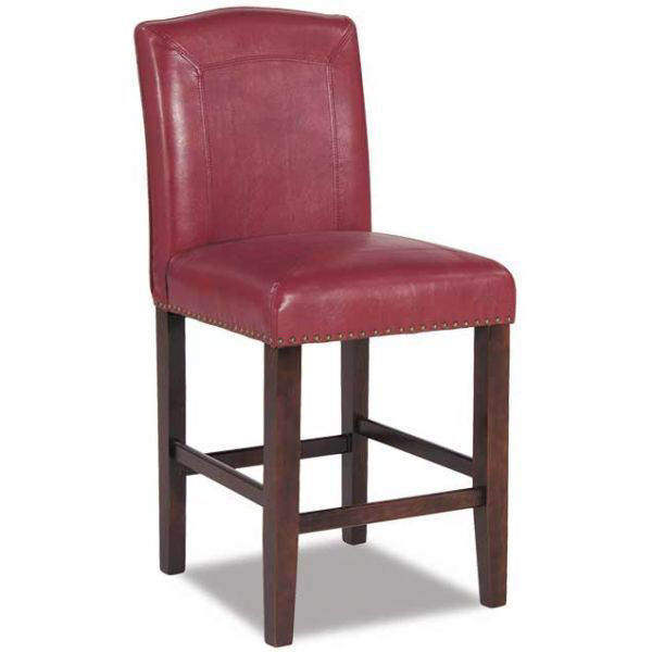 Red 24 Parsons Barstool 6098 24r, Red Leather Parsons Chair