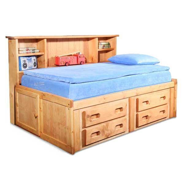 Bunkhouse Full Captains Bed 4116, Cambridge Full Bookcase Captains Bed