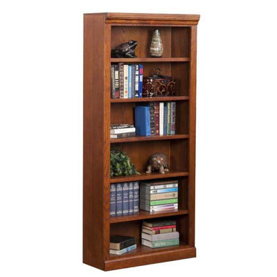Picture of Burnish Oak Bookcase, 5 Shelf