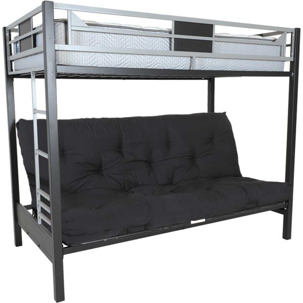 Twin Futon Bunk Bed 1005 Fb Condor, Black Metal Frame Futon Bunk Bed Assembly Instructions