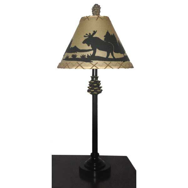 30 Pine Cone Moose Table Lamp Rt9062, Rustic Moose Table Lamps