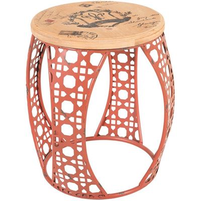 Picture of Red Metal Accent Table