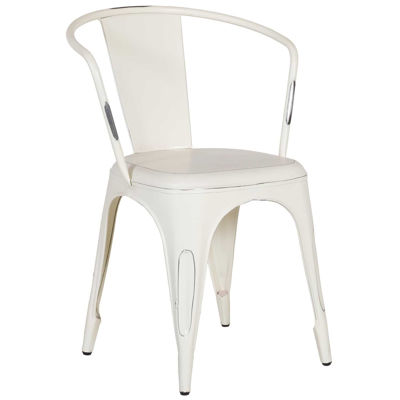 Picture of Vintage White Retro Cafe Arm Chair