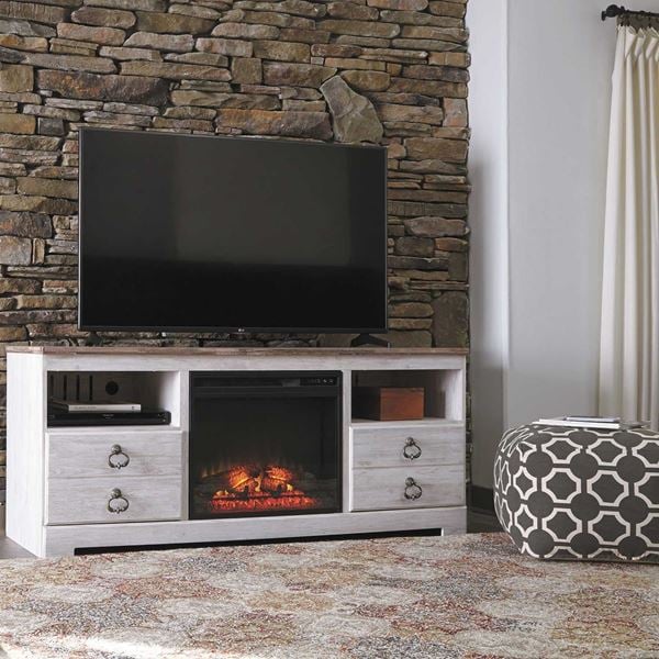 Willowton Tv Stand With Fireplace Ashley Furniture W267 68 Afw Com