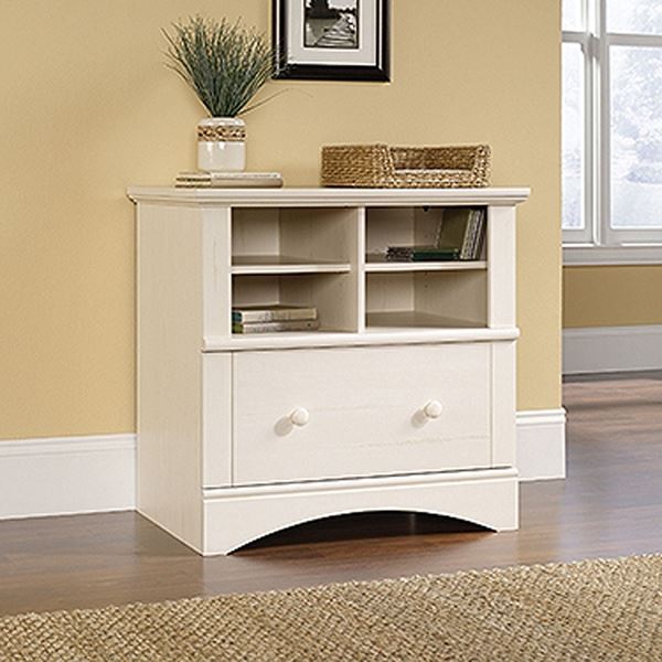 Harbor View Lateral File Antiqued White D 158002 Sauder