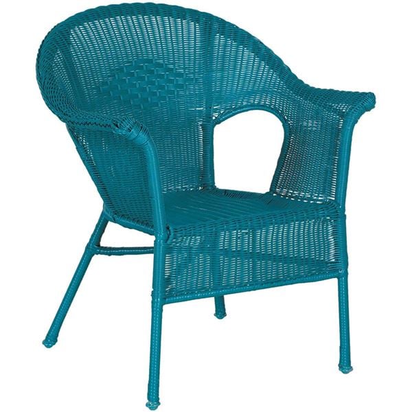 Resin Wicker Arm Chair In Teal Cw 12282 Teal Chi Wing Afw Com