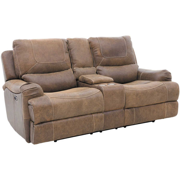 Austin Leather Power Reclining Console, Leather Sofas Austin