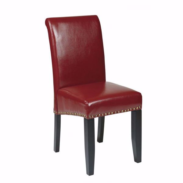 Red Nailhead Parsons Chair D Afw Com, Red Leather Parson Chairs