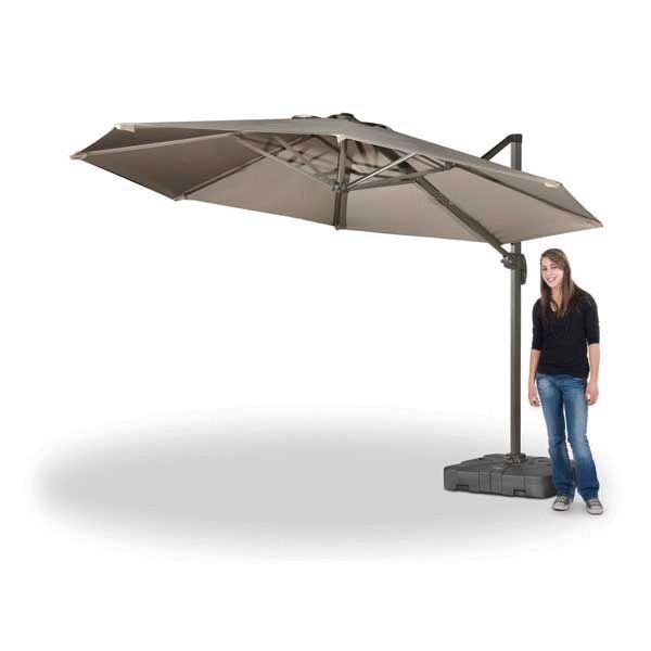 10 foot tall patio umbrella BLUU BANYAN 10 ft Patio Offset Umbrella Outdoor Cantilever Umbrella Hanging Umbrellas, 24 Month Fade Resistance & Water-repellent UV Protection
