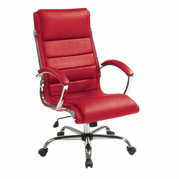 Red faux leather thick padded Executive Chair *D | FL1327C-U9