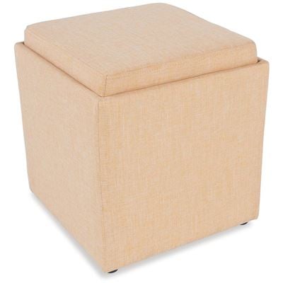 Picture of Yellow Storage Ottoman with Tray
