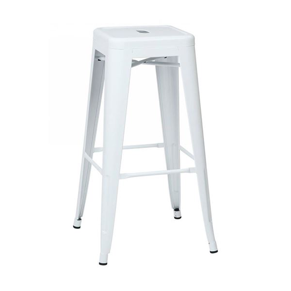 30 Inch Mtl White Backless Stool 2, 2 Pack White Bar Stools