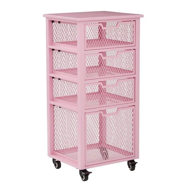 Clayton Pink Rolling Cart *D | CLY04AS-261 | OSP - Office Star