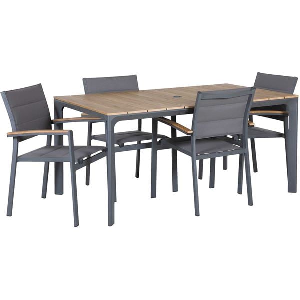 Carbon Oak 5 Piece Patio Dining Set Z, Oak Patio Table And Chairs