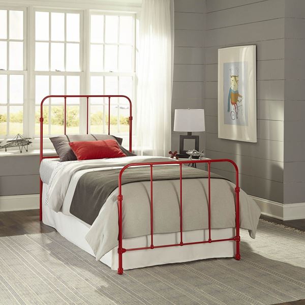 Nolan Complete Kids Twin Bed With Red, Red Twin Bed
