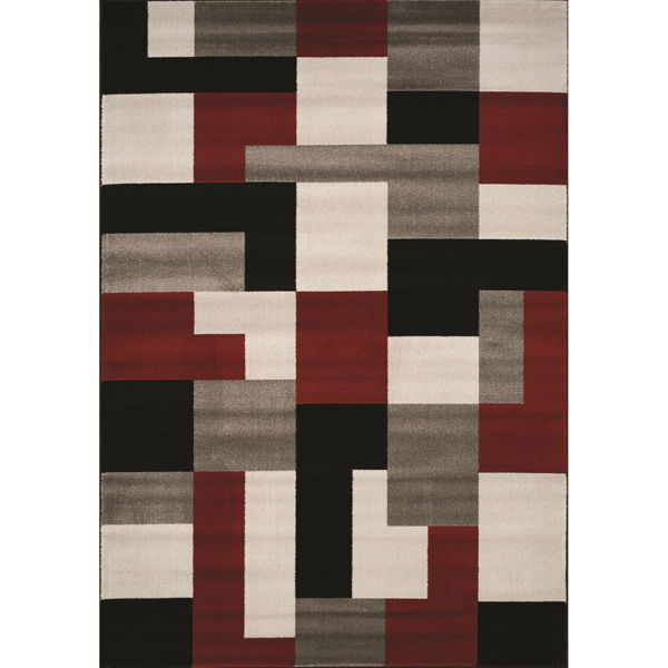 Platinum Red Charcoal Blocks 8x11 Rug, Rc Willey Large Area Rugs
