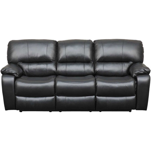 Wade Black Top Grain Leather Reclining, Black Leather Reclining Sofa