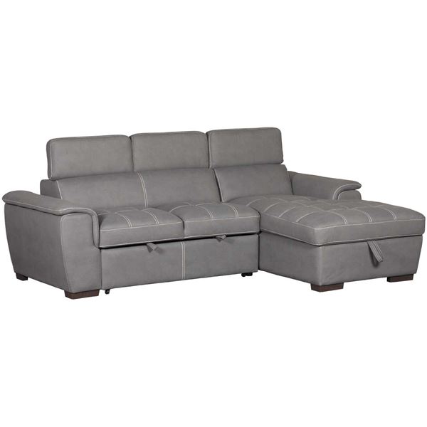 Levi 2 Piece Sectional With Pull Out, Leather Sectionals With Pull Out Bed