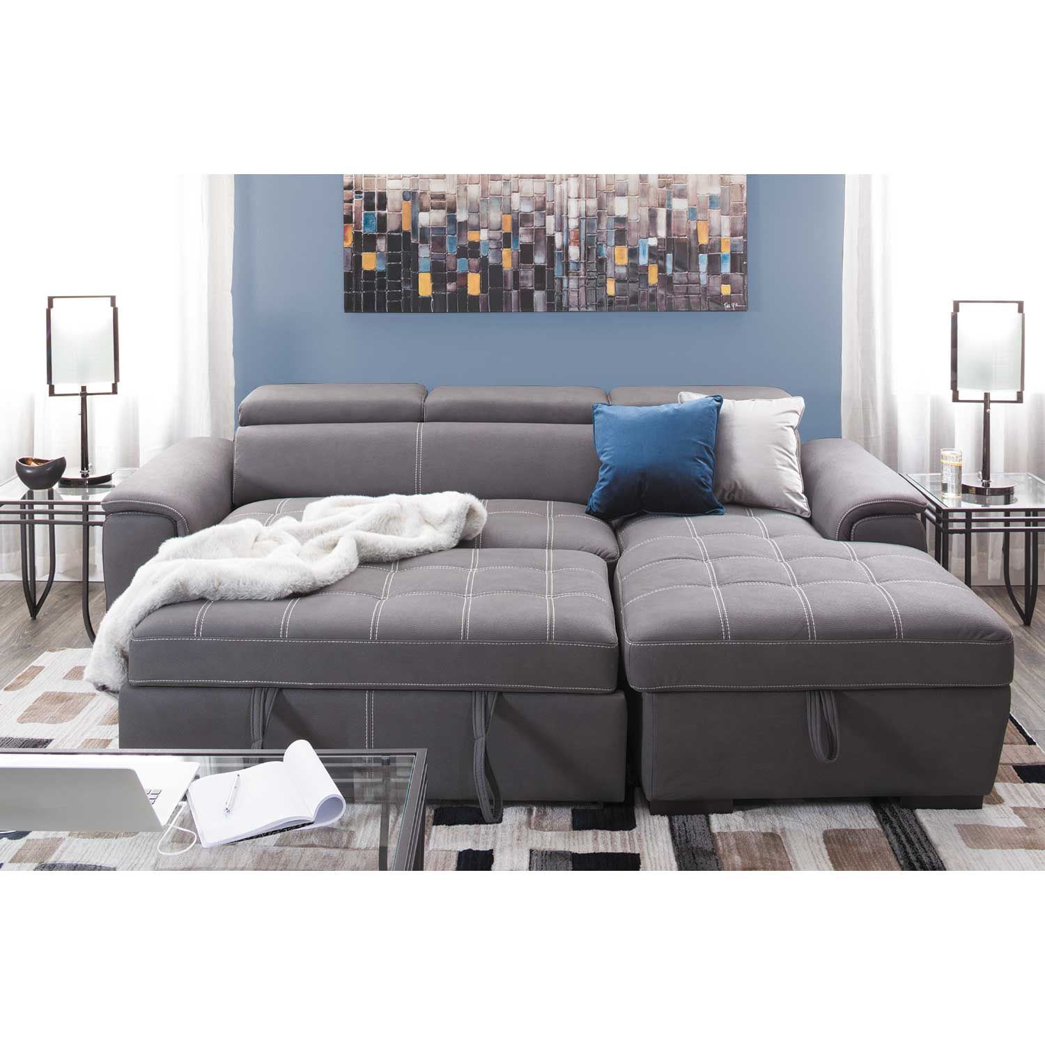 Levi 2 Piece Sectional With Pull Out Bed Condor Manufacturing