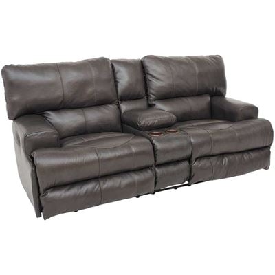 Picture of Wembley Steel Italian Leather Reclining Loveseat