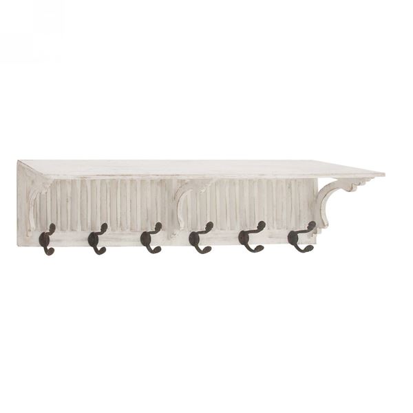 Picture of White Shelf With Hooks