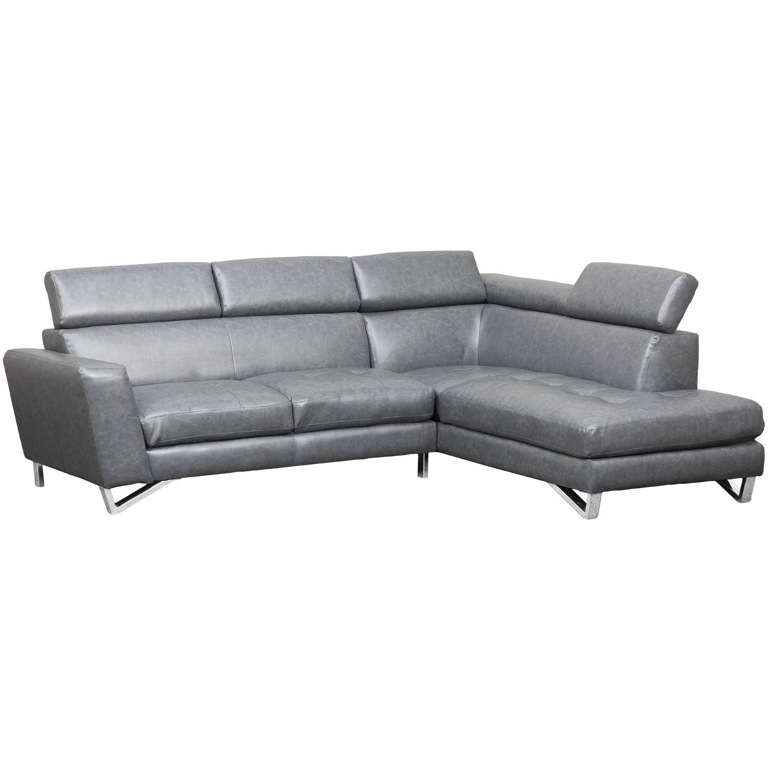 Gray 2 Pc Bonded Leather Sectional 1m 9836 2pc Cambridge 98360
