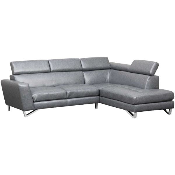 Gray 2 Pc Bonded Leather Sectional 1m, Bonded Leather Sectional Sofa With Recliners