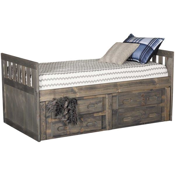 Cheyenne Slatted Twin Captain S Bed, Twin Pine Captains Bed