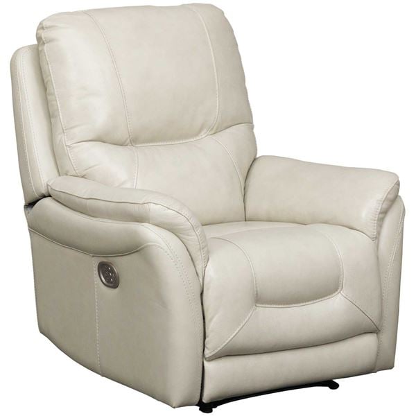 Stolpen Cream Leather Power Recliner, Ashley Furniture Leather Recliner