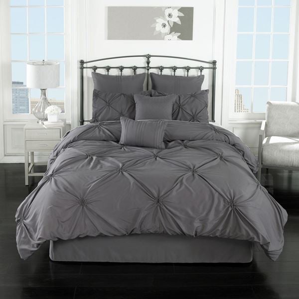 Lila Grey Comforter Set 79777 Afw Com, Grey King Bedding