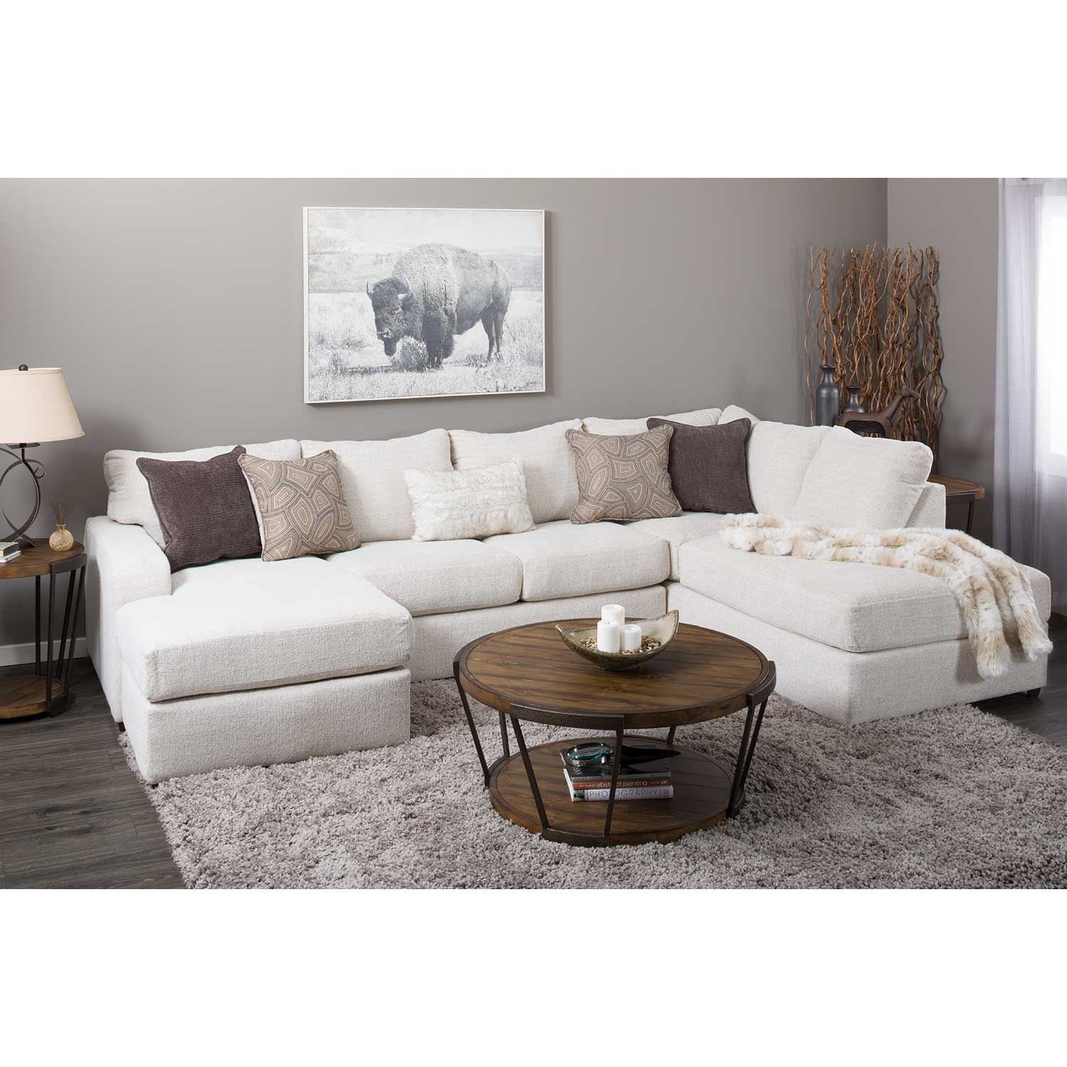 Amplify Beige 2 Piece LAF Sofa Chaise Sectional | 8011 LAF ...