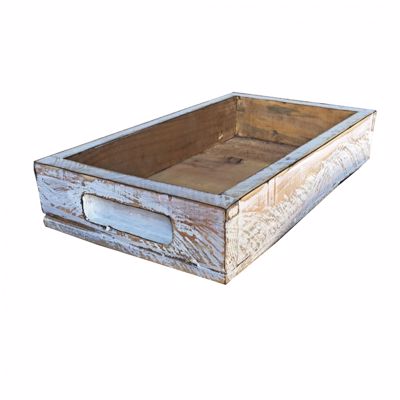 Picture of Rustic Wooden Tray - White