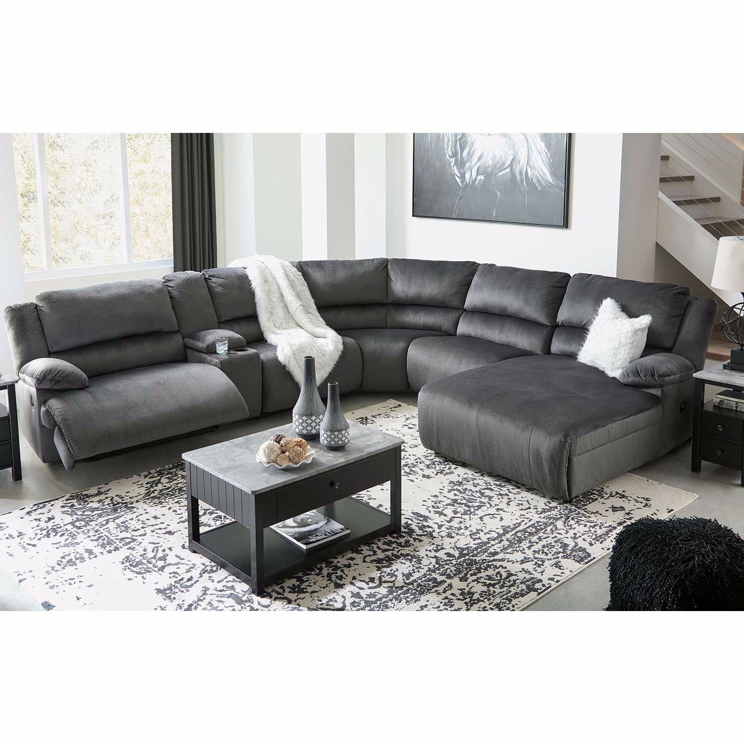 Clonmel 6 Piece Reclining Sectional with RAF Chaise ...