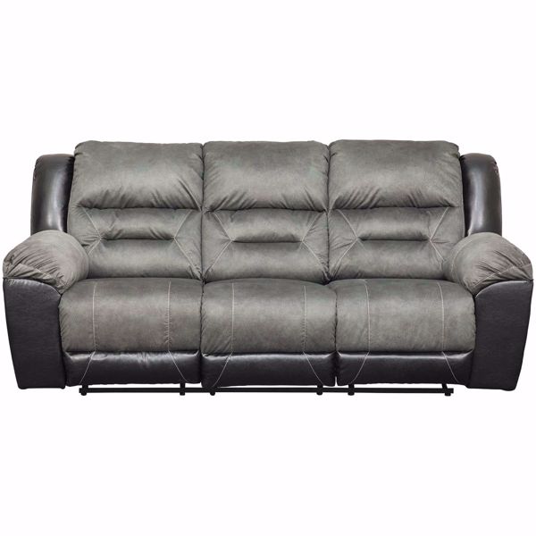 Earhart Slate Reclining Sofa Afw Com, Ashley Furniture Leather Futon