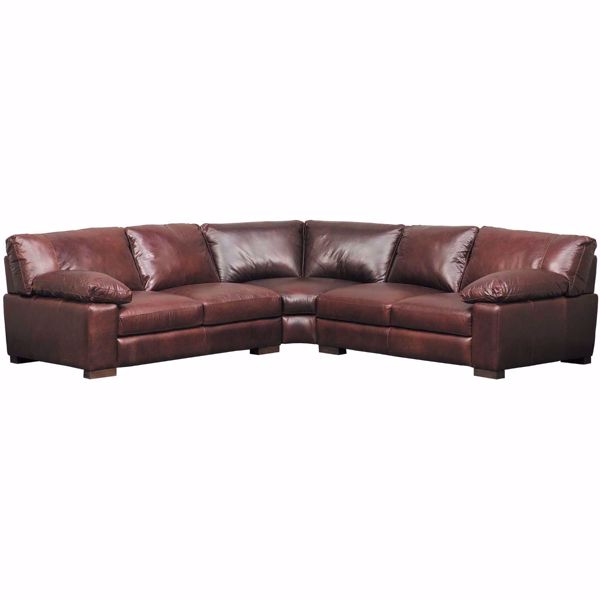 Barcelona All Leather 3 Piece Sectional, Softline Pista Leather Sofa