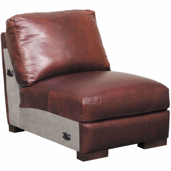 Barcelona All Leather Armless Chair, Leather Armless Chair