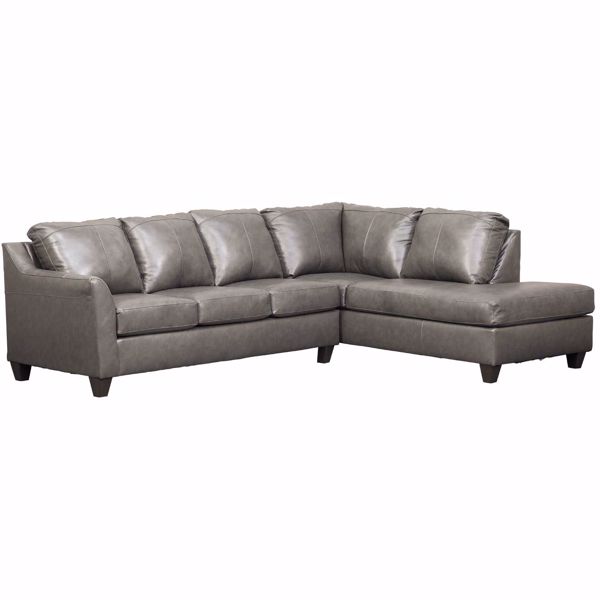 Declan 2 Piece Fog Leather Sectional W, 2 Piece Leather Sectional