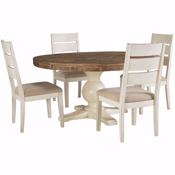 Grindleburg Round Dining Table Set, Five Piece Round Dining Table Set