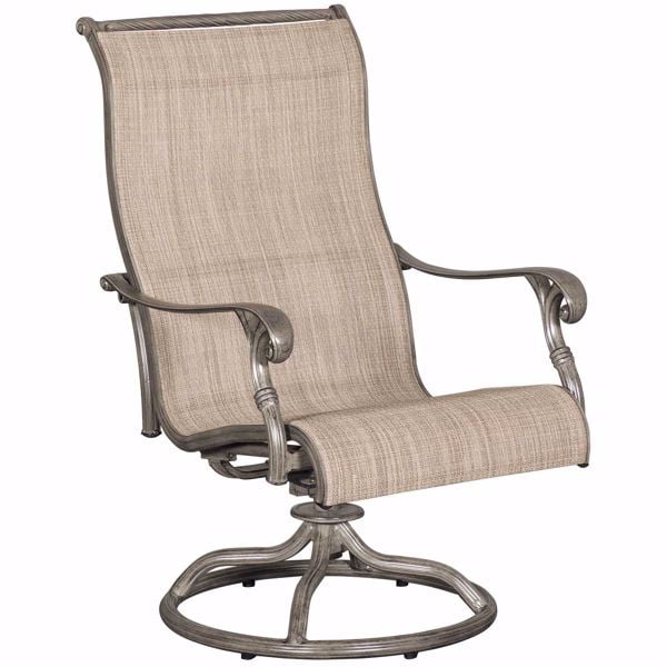 Beige LOKATSE HOME Outdoor Patio Swivel Rocking Chair Set Sling Set of 2 