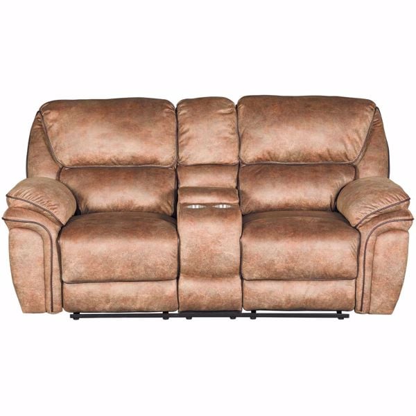 Buffalo Reclining Console Loveseat, Distressed Leather Loveseat
